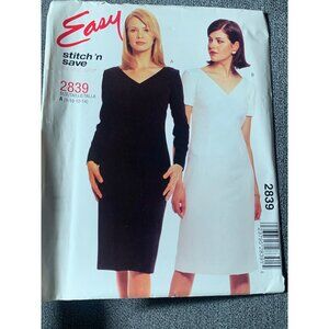McCall's Misses Dress Sewing Pattern sz 8 10 12 14 2839 - uncut